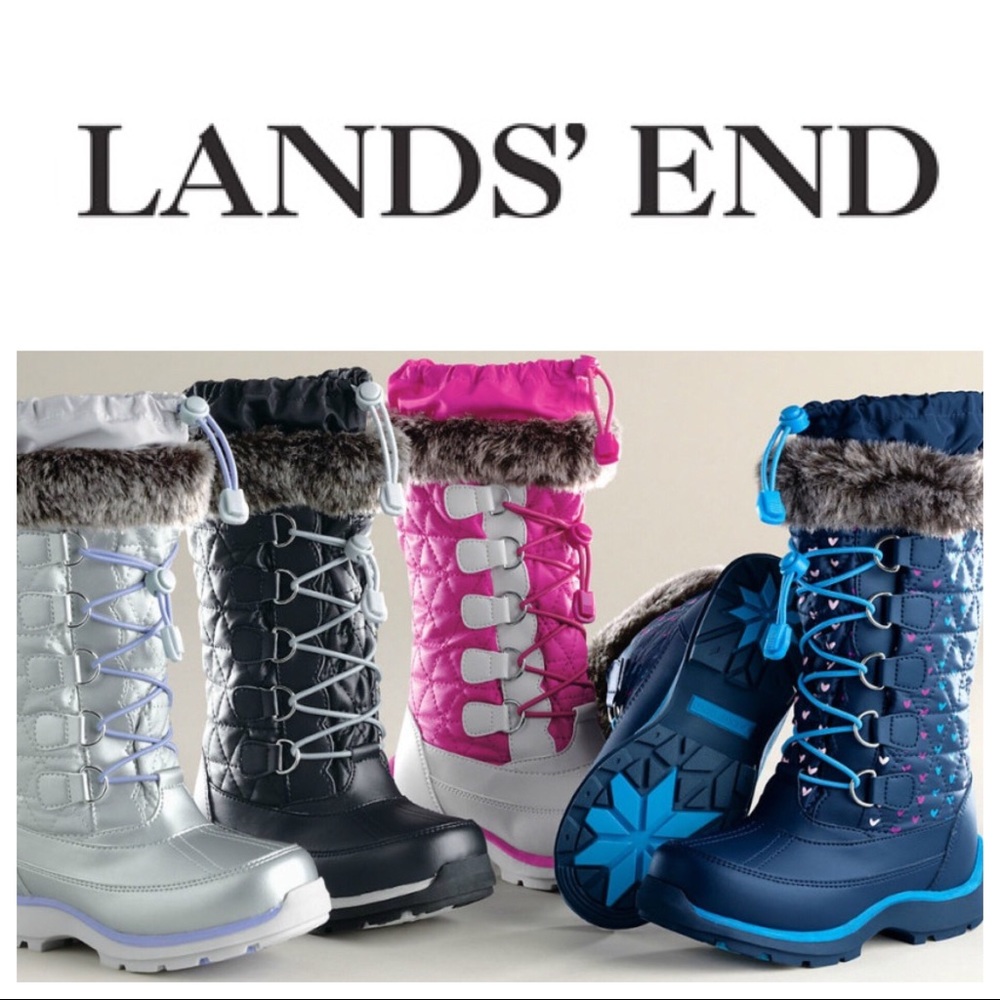 Lands End Pink Snowflake Boots Sz. 4